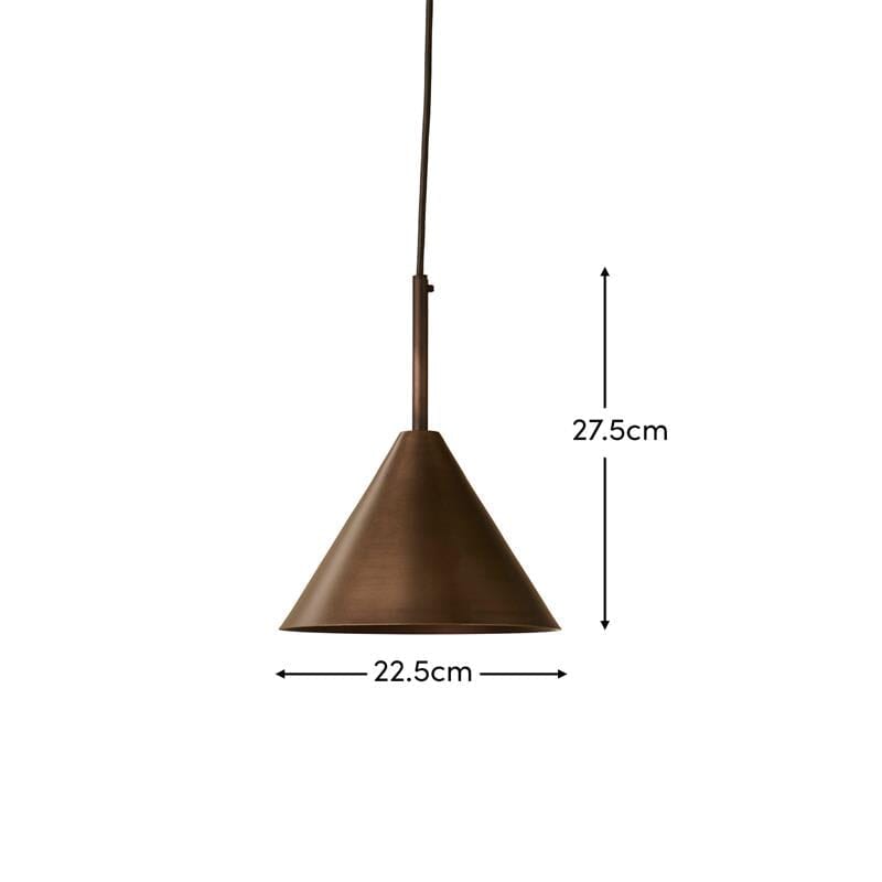 Outlet - Brockhill Small Metal Pendant Light - Bronze