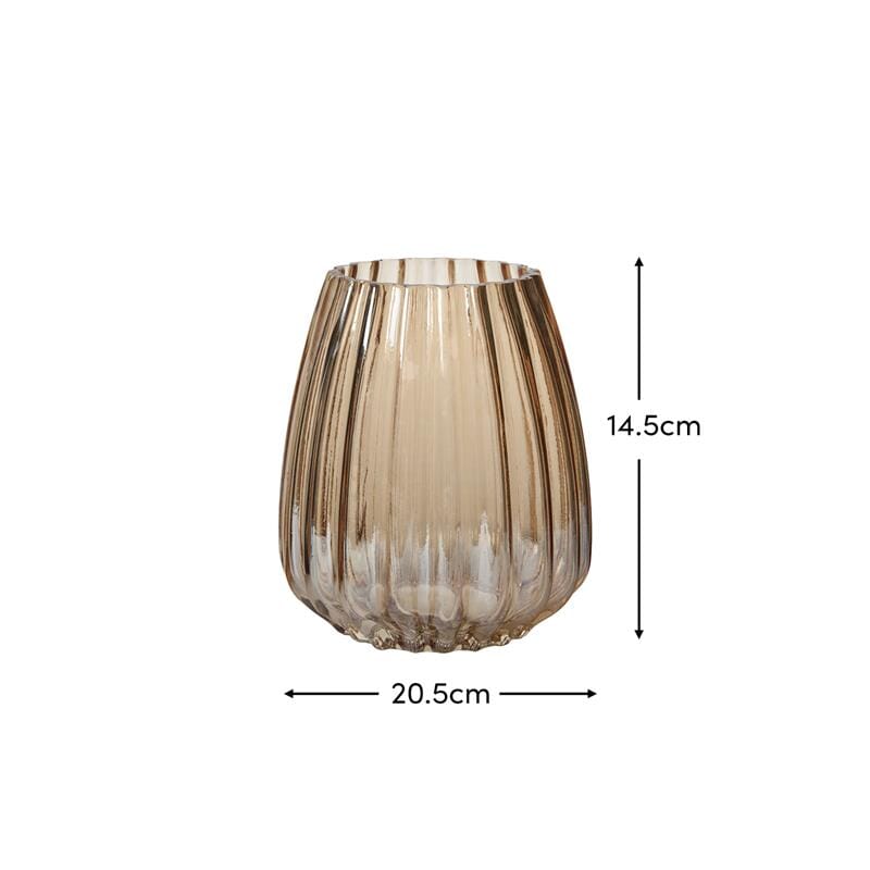 Outlet - Veneto 21cm Glass Vase - Champagne