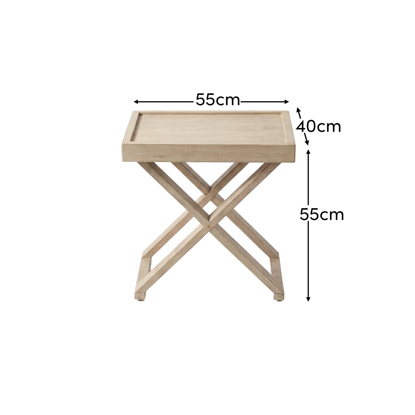 Akira Wooden Garden Side Table - Light Brushed Acacia