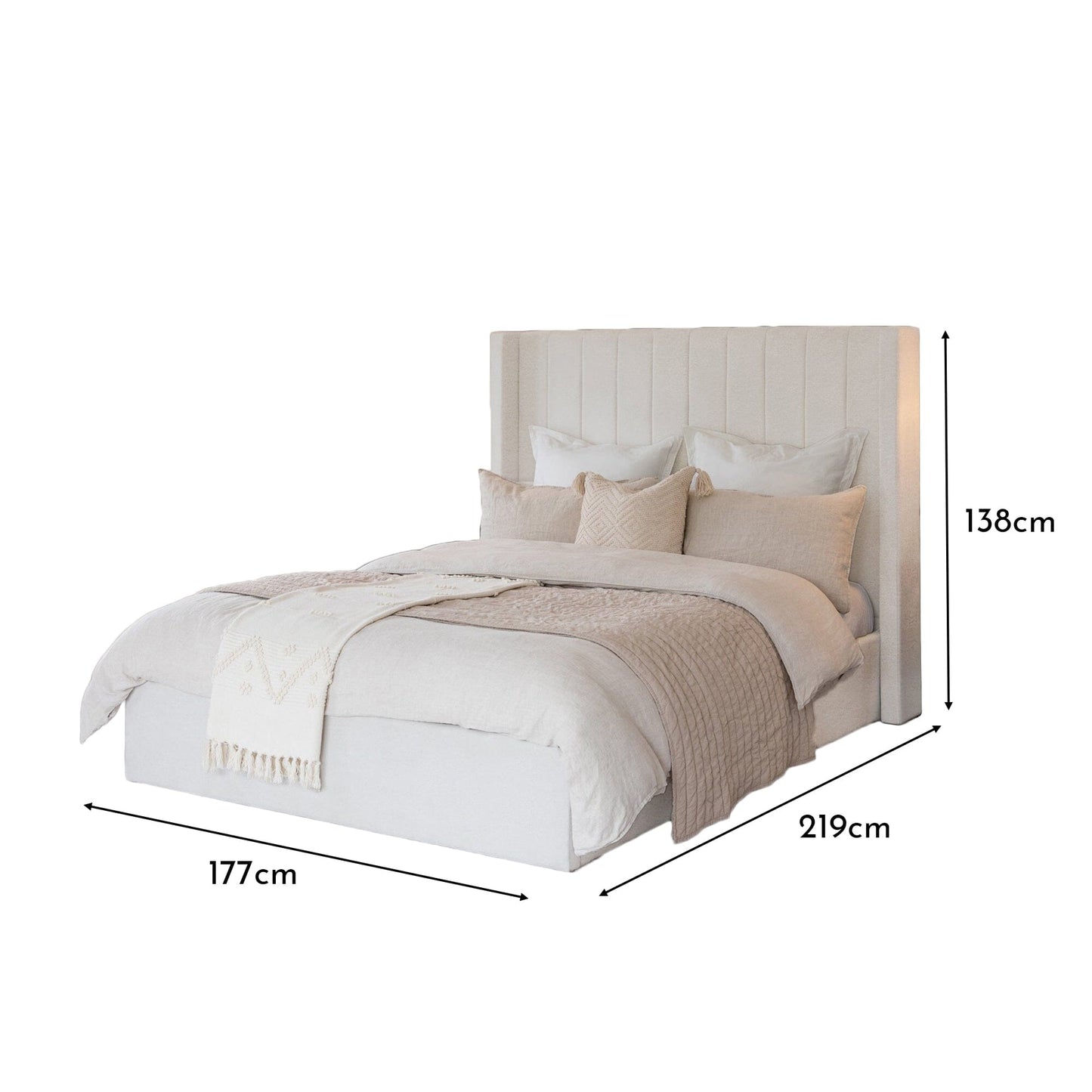 Alice King Ottoman Bed - Boucle