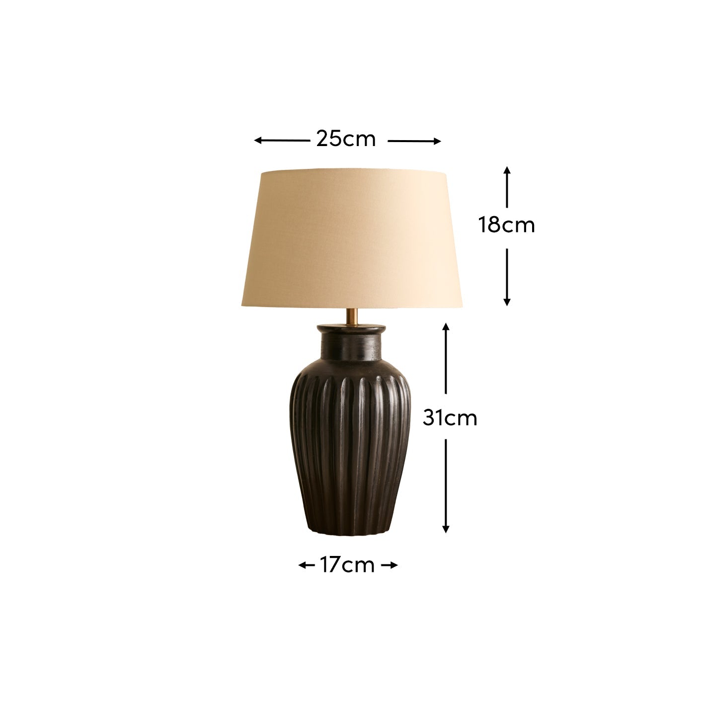 Burcot Black Mango Wood Lamp Coningsby Taupe Shade - 30cm