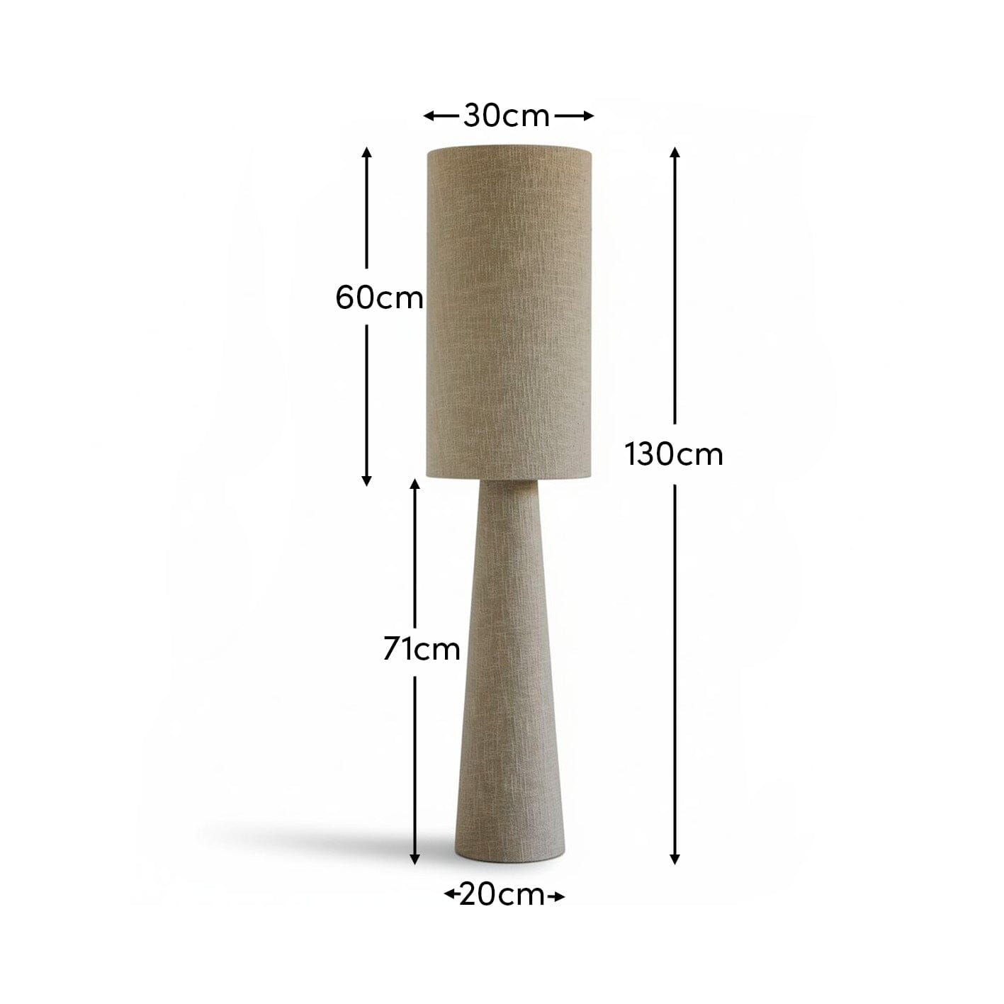 Outlet - Chattendon 130cm Floor Lamp - Driftwood Slub Linen