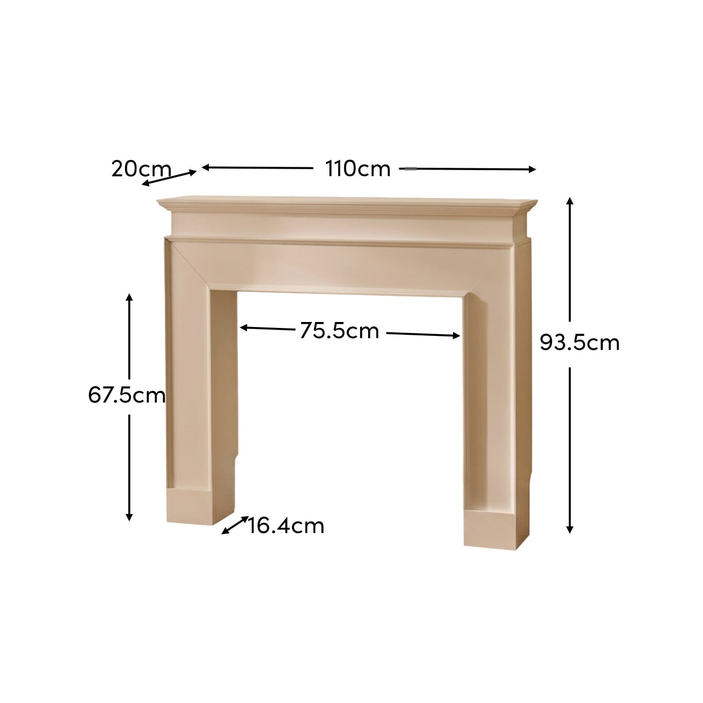 Ember 110cm Fireplace Surround - Snow White