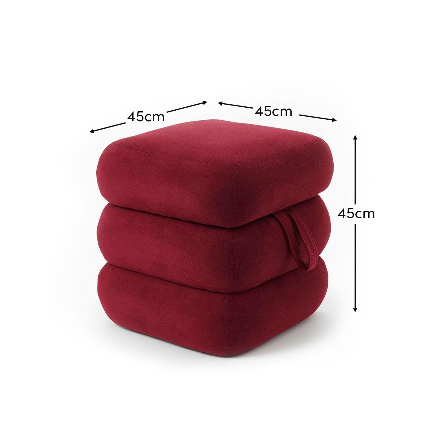 Outlet - Fleur Ottoman Footstool - Burgundy Red