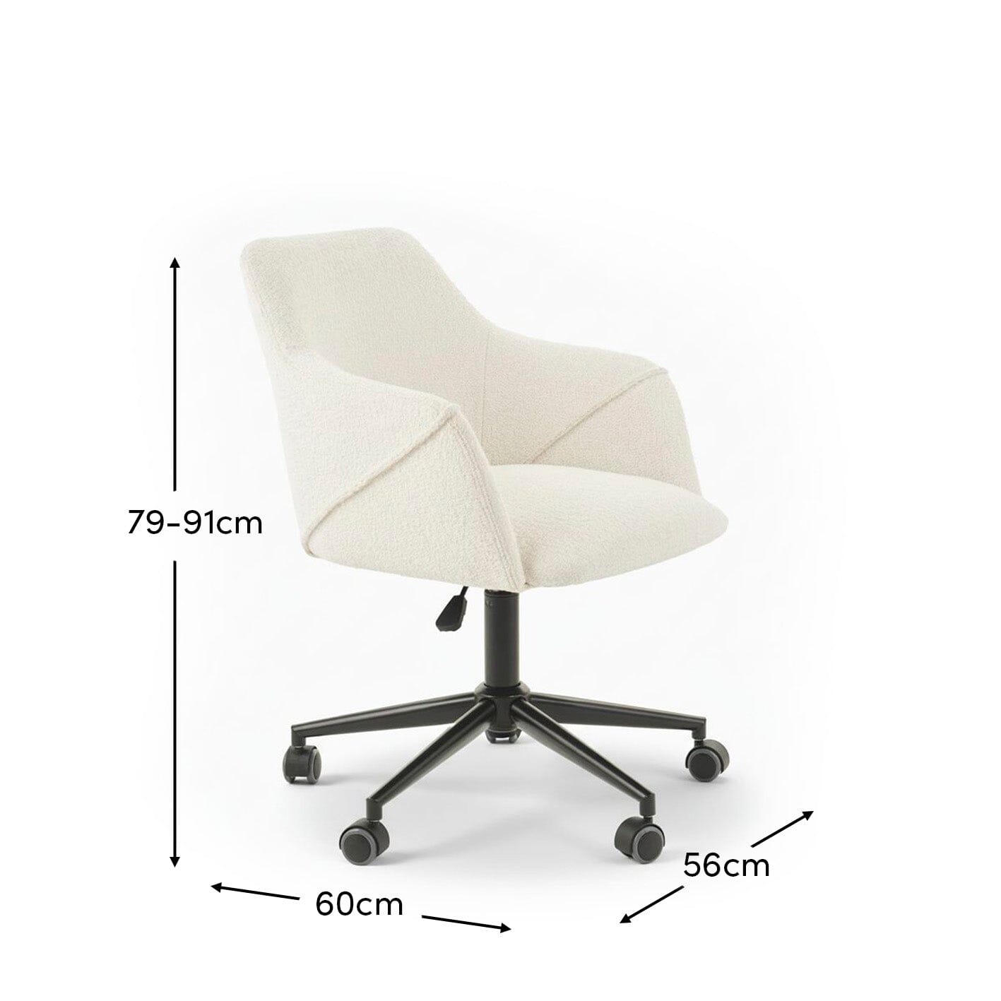 Outlet - Freya Office Swivel Chair - Light Beige Boucle