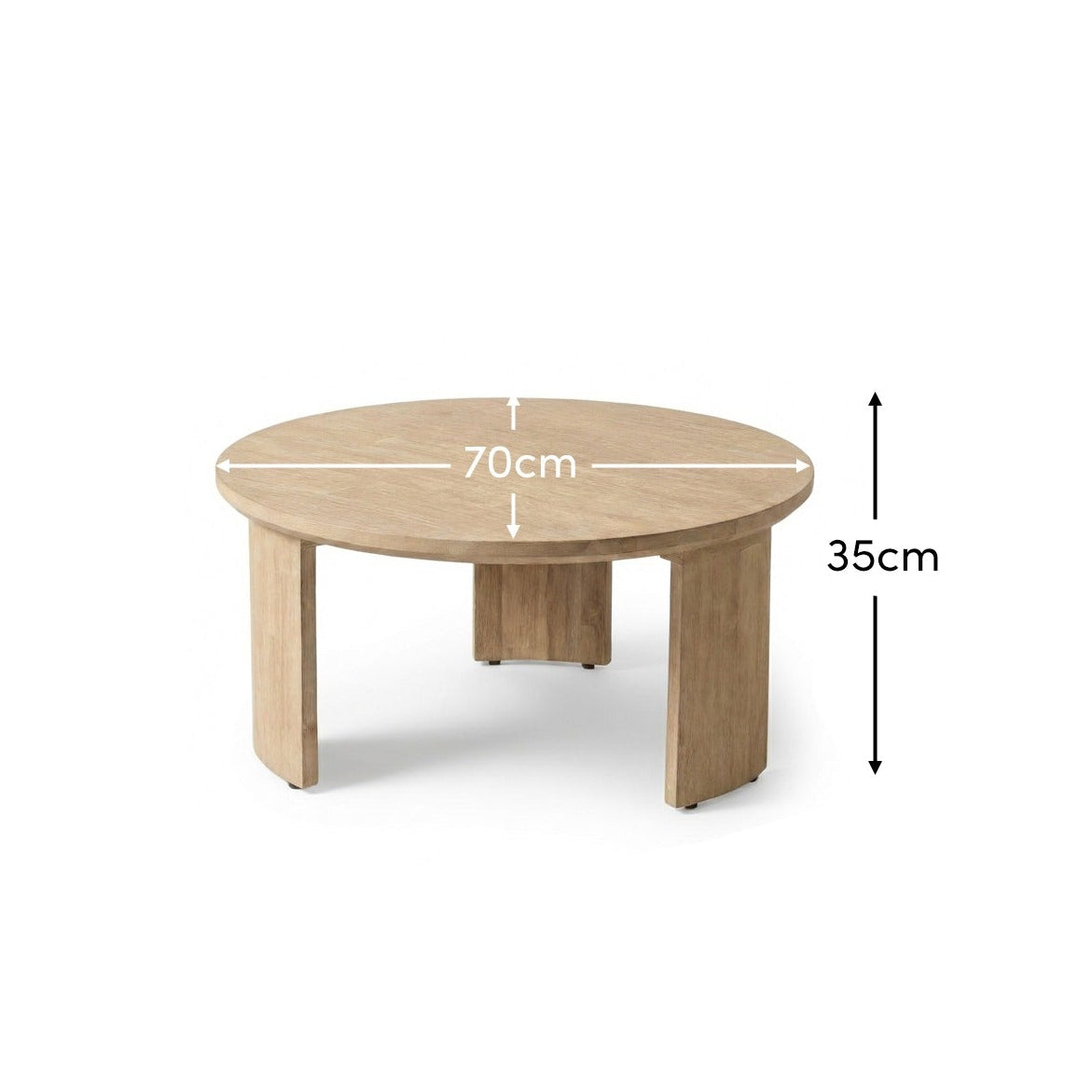 Mali Wooden Garden Coffee Table - Brushed Light Acacia