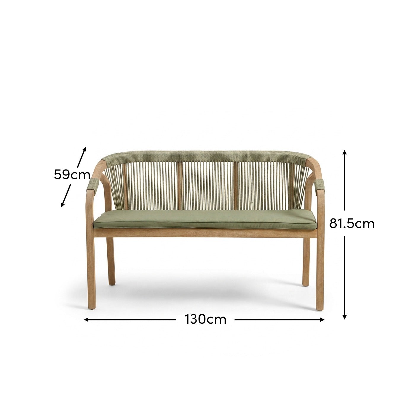 Shiro Wooden Garden Bench - Green