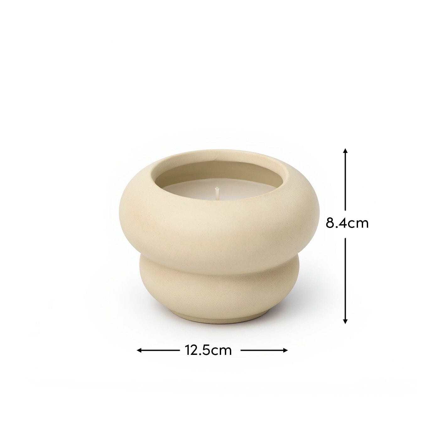 Outlet - Surbiton Single Wick 13cm Ceramic Candle - Oud Wood & Rose Scent In Clay