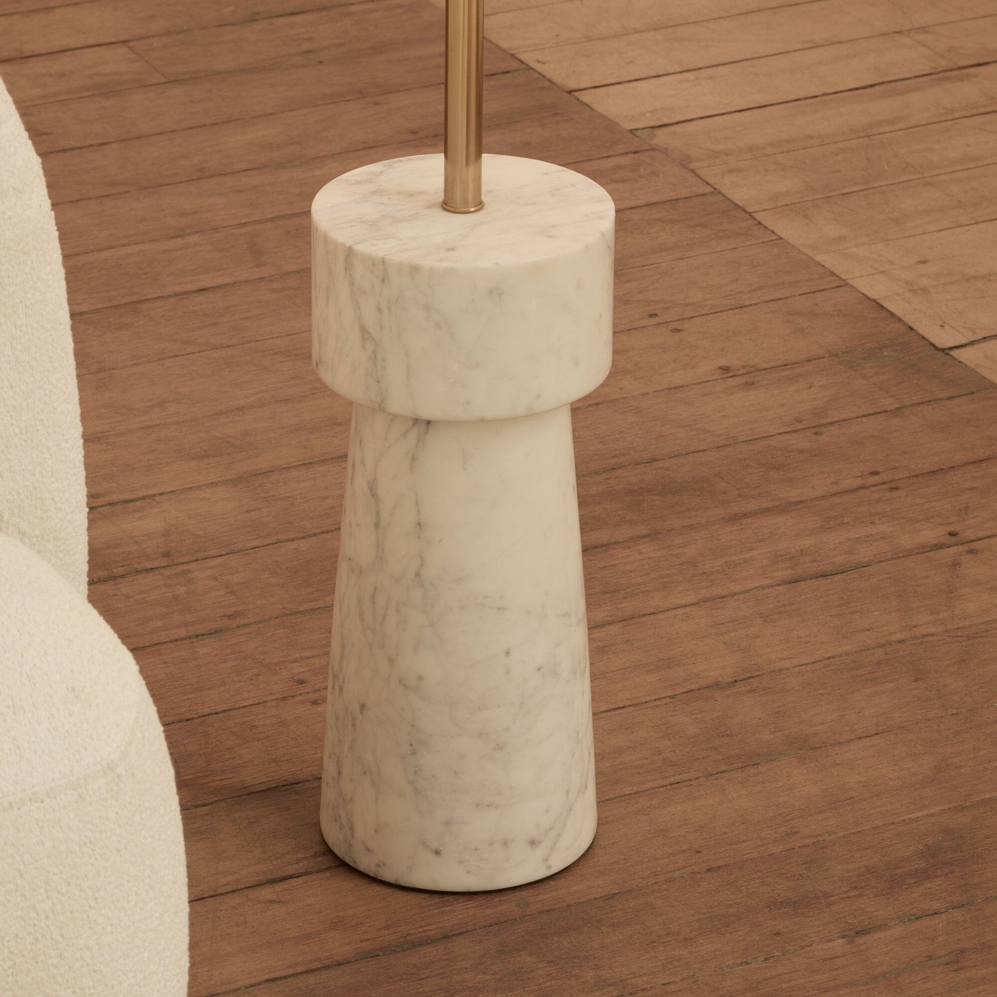 Tiree 97cm Marble Floor Lamp Base - White
