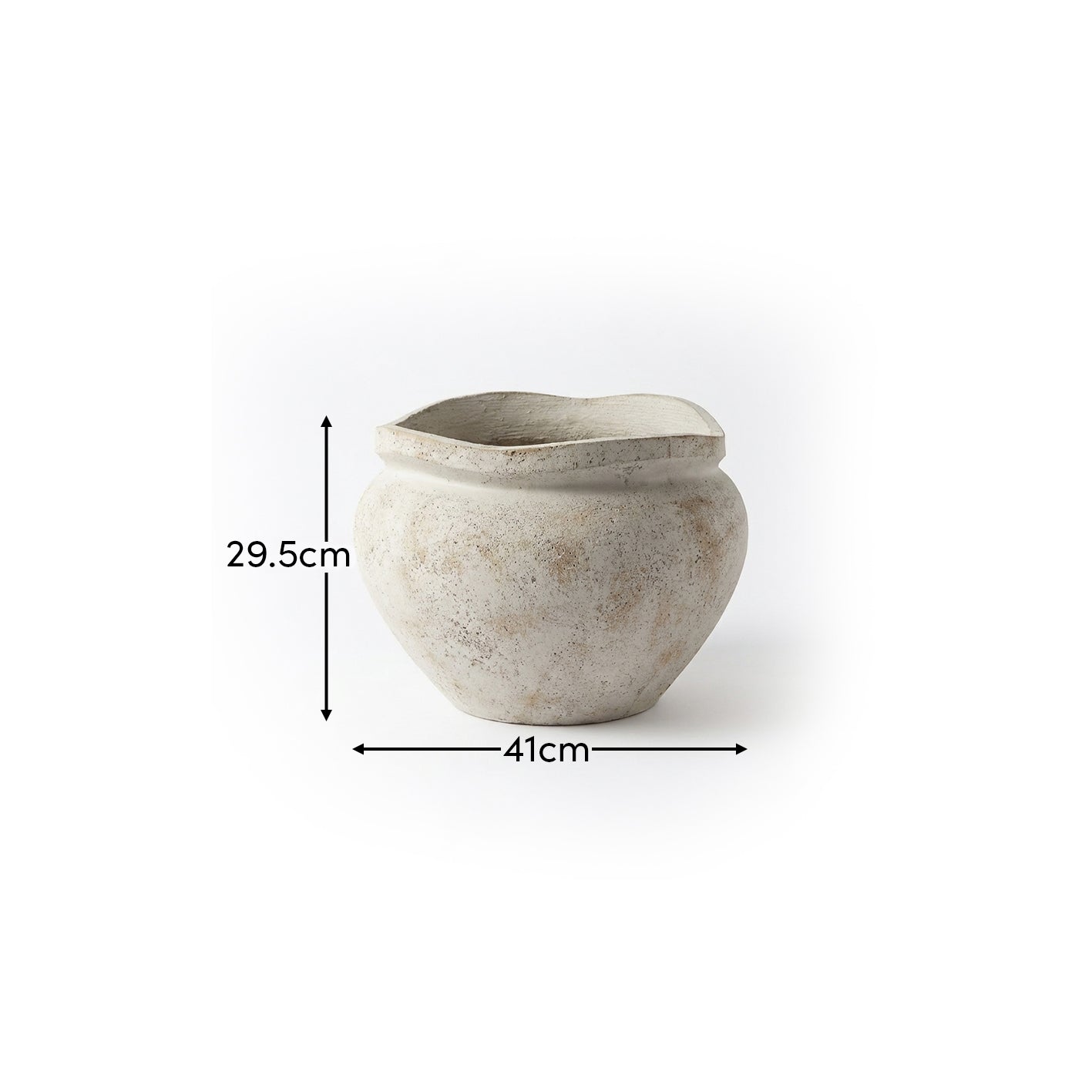 Tomar Fiber Cement 29.5cm Wide Planter - Rustic White