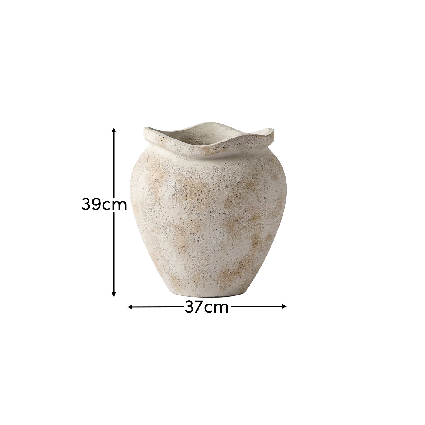 Tomar Fiber Cement 38.5cm Planter - Rustic White
