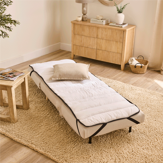 Una Single Sofa Bed Topper - White