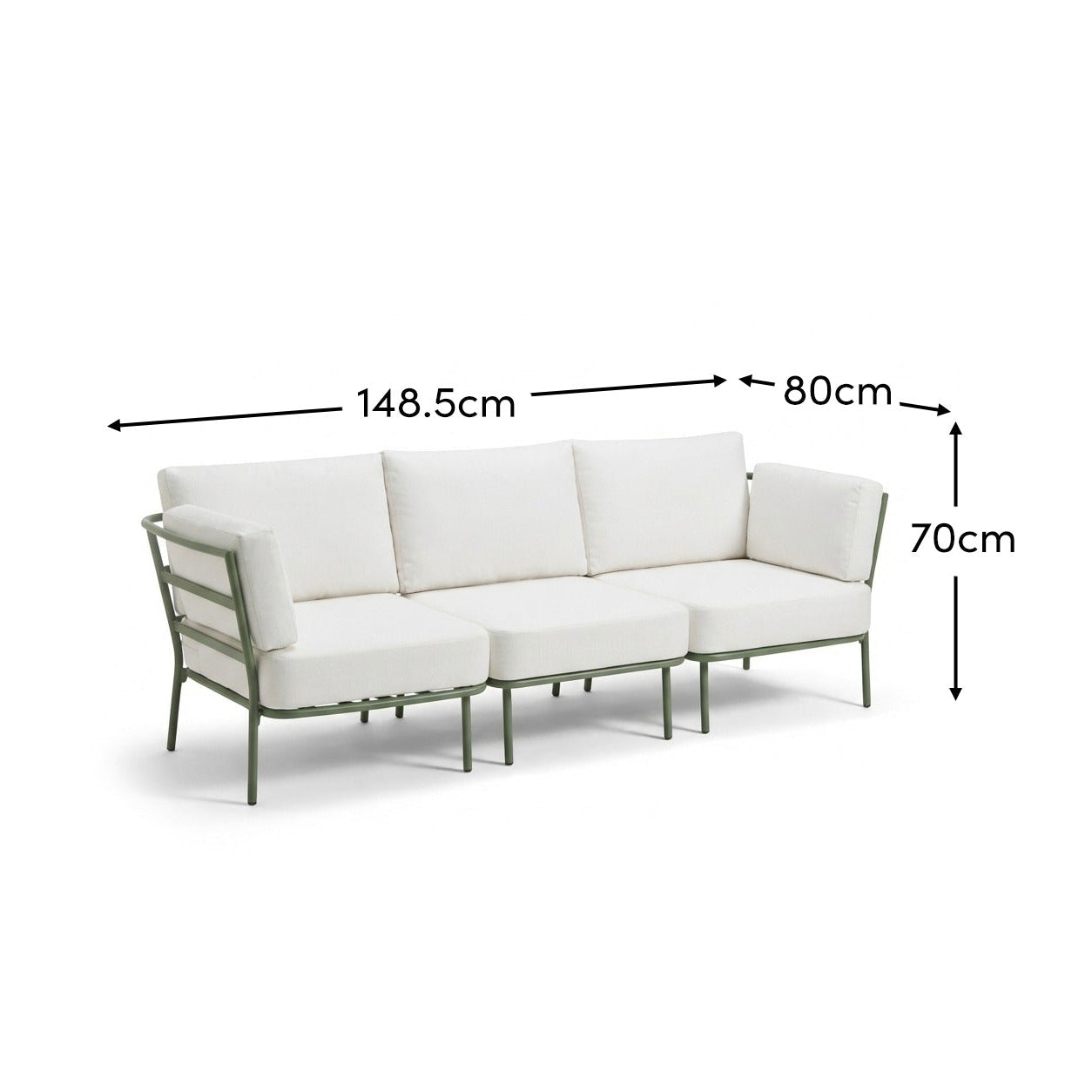 Wilder 3 Seater Garden Sofa - Olive Green