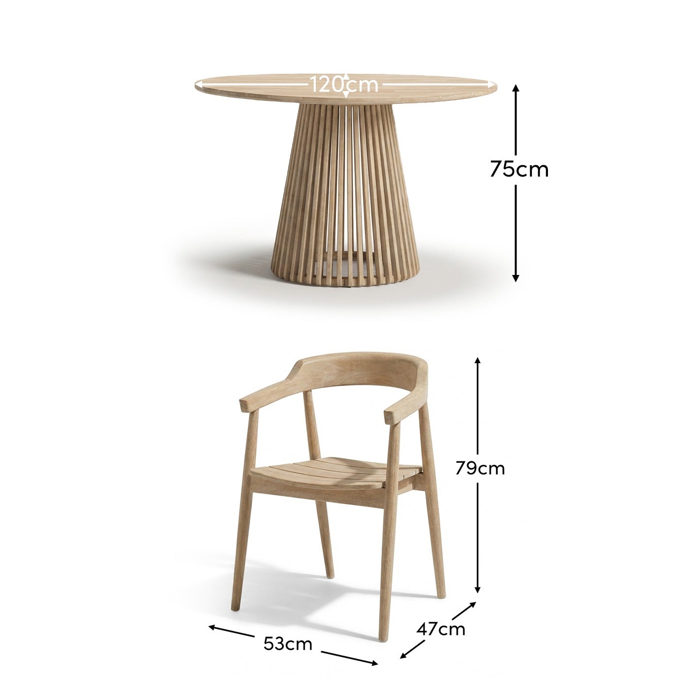 Willow 4 Seater Round Garden Dining Set with Elowen Chairs