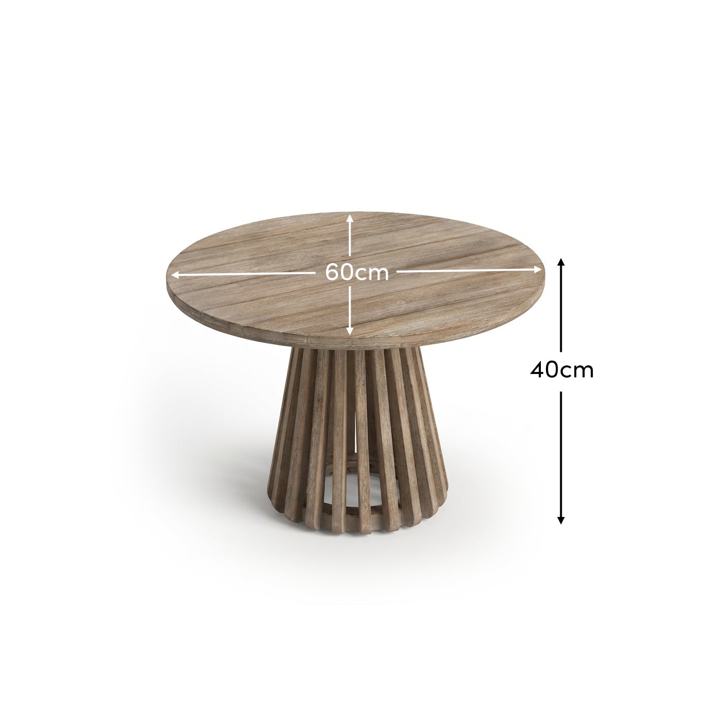 Willow Round Wooden Garden Coffee Table - Brushed Light Acacia