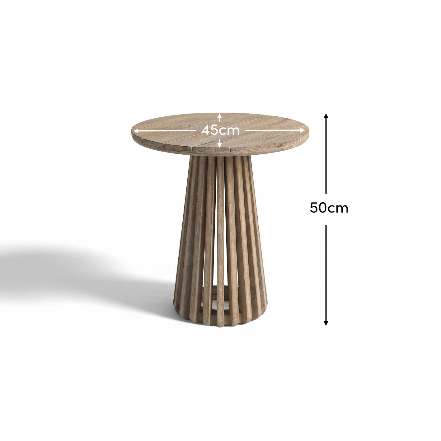 Willow Round Wooden Garden Side Table - Brushed Light Acacia