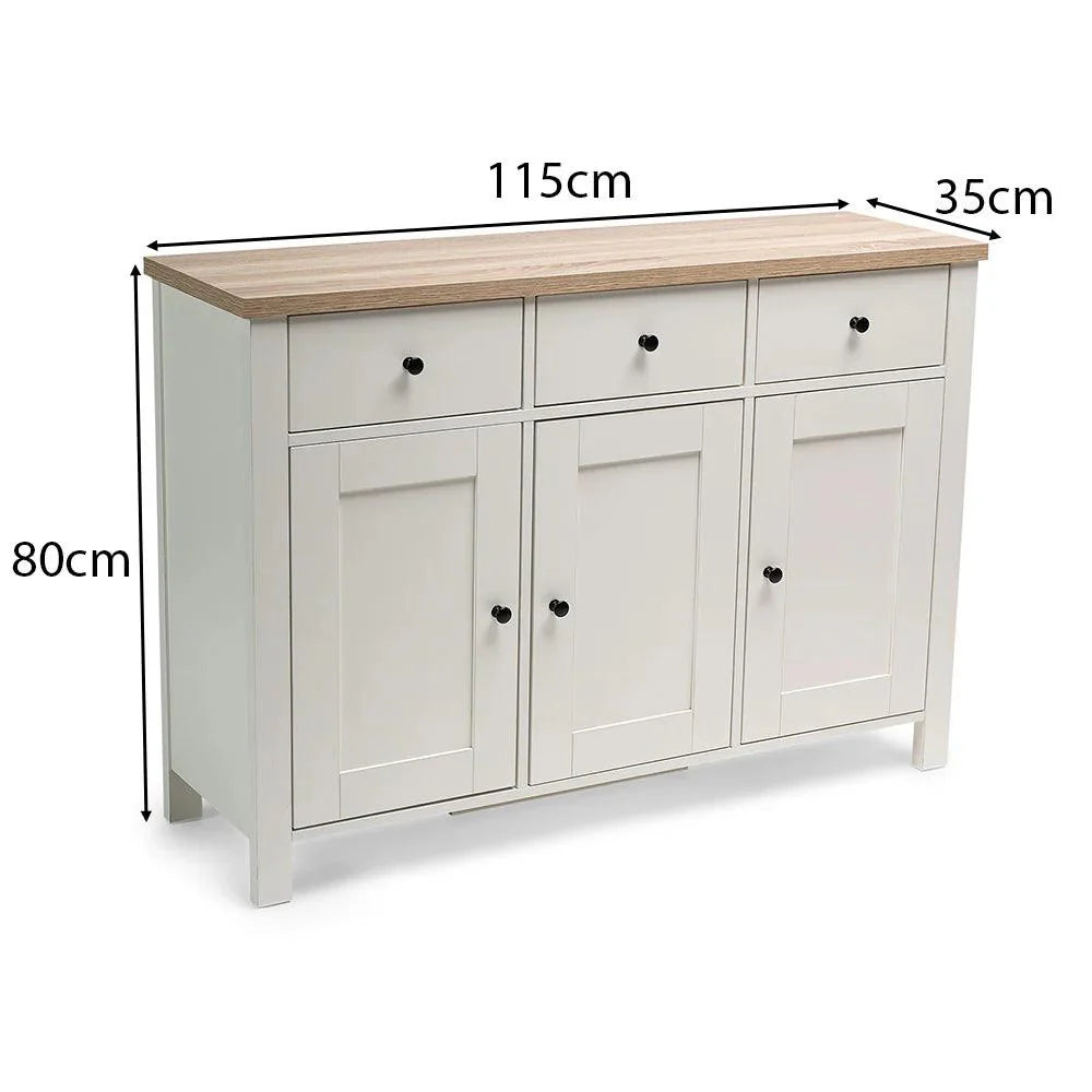 Outlet - Bampton 3 Door Sideboard - Stone Grey
