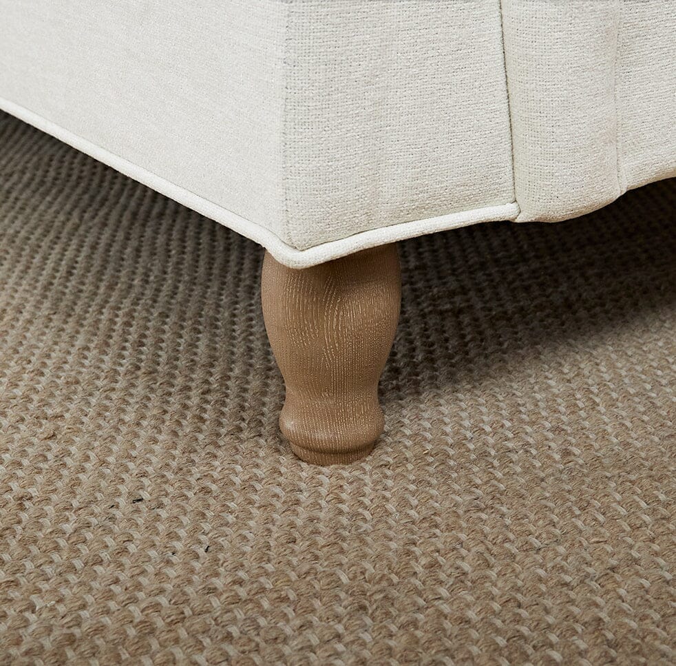 Brea Oyster White Left Corner Sofa with Whitewash Oak Legs