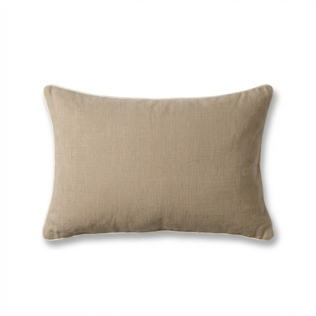 Camber 35x55cm Outdoor Cushion Cover - Sand with Off White Piping