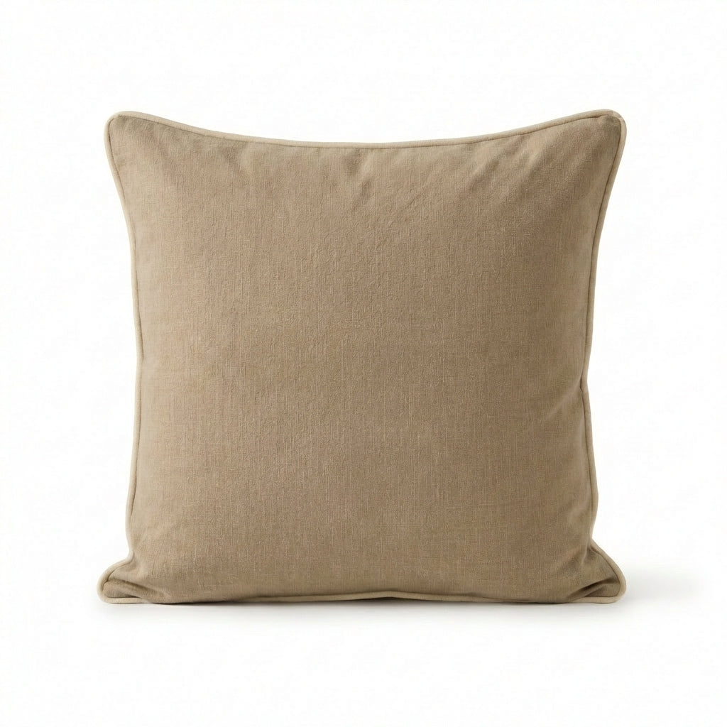 Camber 57x57cm Outdoor Cushion Cover - Sand with Off White Piping