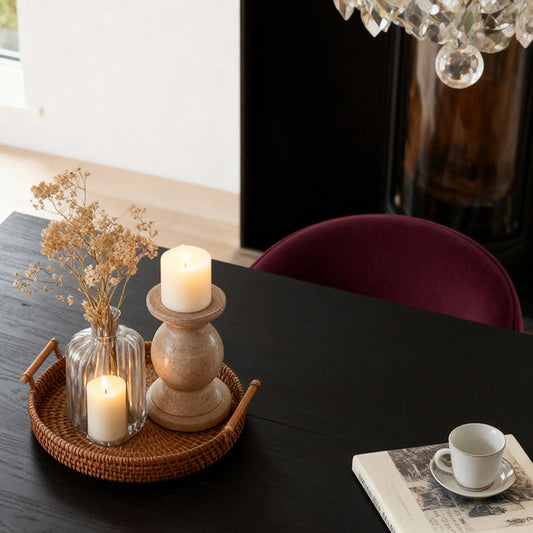 Amelia Black Extending Dining Table Set - 6 Seater - Marilyn Burgundy Red Dining Chairs - Black Legs