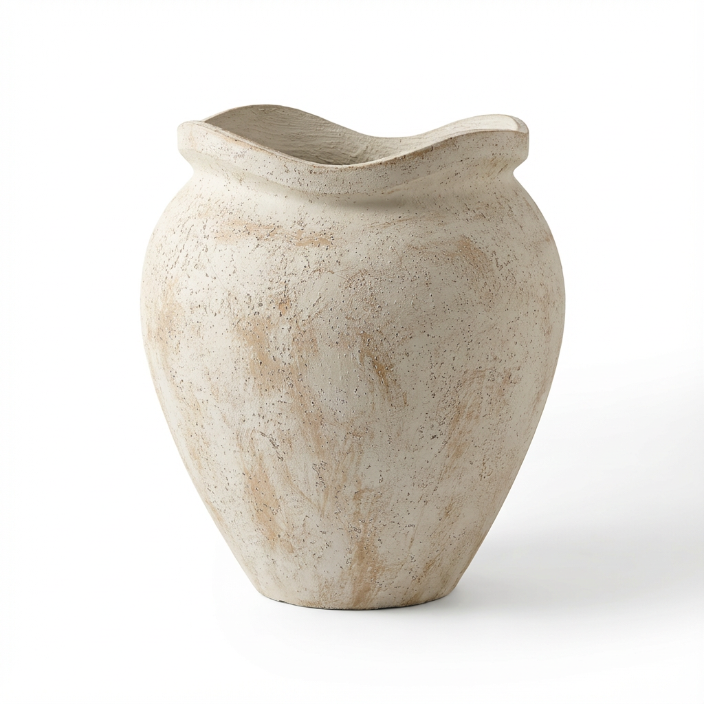 Tomar Fiber Cement 46cm Planter - Rustic White