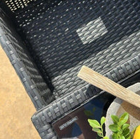 10 Seater Rattan Cube Outdoor Dining Set - Black Weave