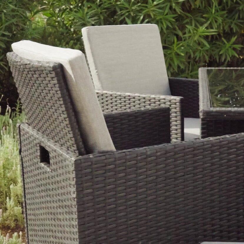 10 Seater Rattan Cube Outdoor Dining Set - Black Weave
