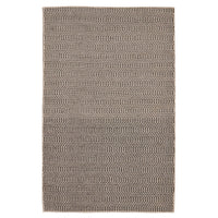 Outlet - Alverton Clay & Black Geometric Wool with Cotton Rug - 160 x 230cm