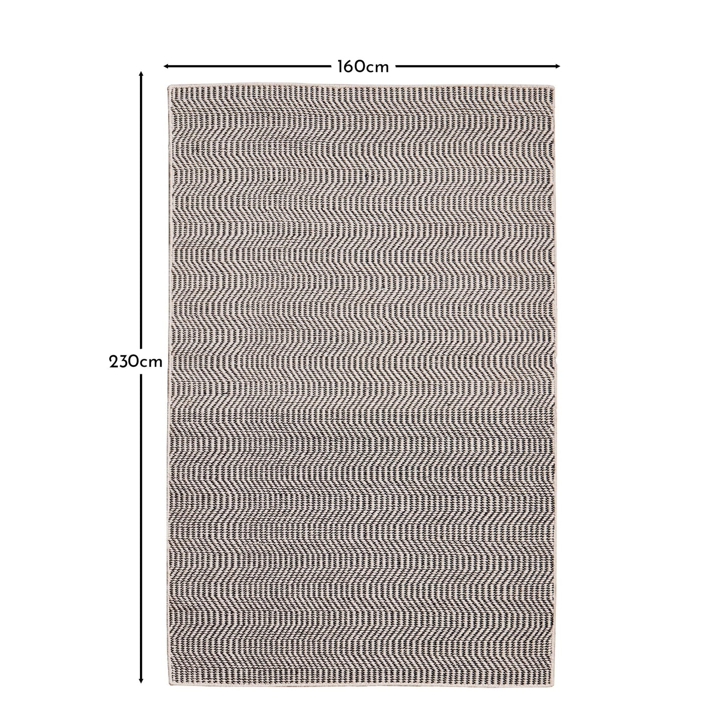 Outlet - Alverton Clay & Black Geometric Wool with Cotton Rug - 160 x 230cm