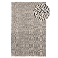 Outlet - Alverton Clay & Black Geometric Wool with Cotton Rug - 160 x 230cm