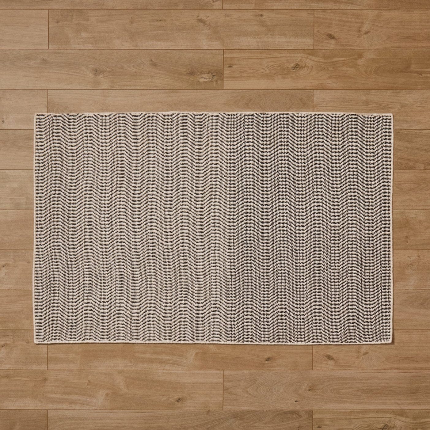 Outlet - Alverton Clay & Black Geometric Wool with Cotton Rug - 160 x 230cm