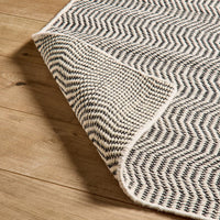 Outlet - Alverton Clay & Black Geometric Wool with Cotton Rug - 160 x 230cm
