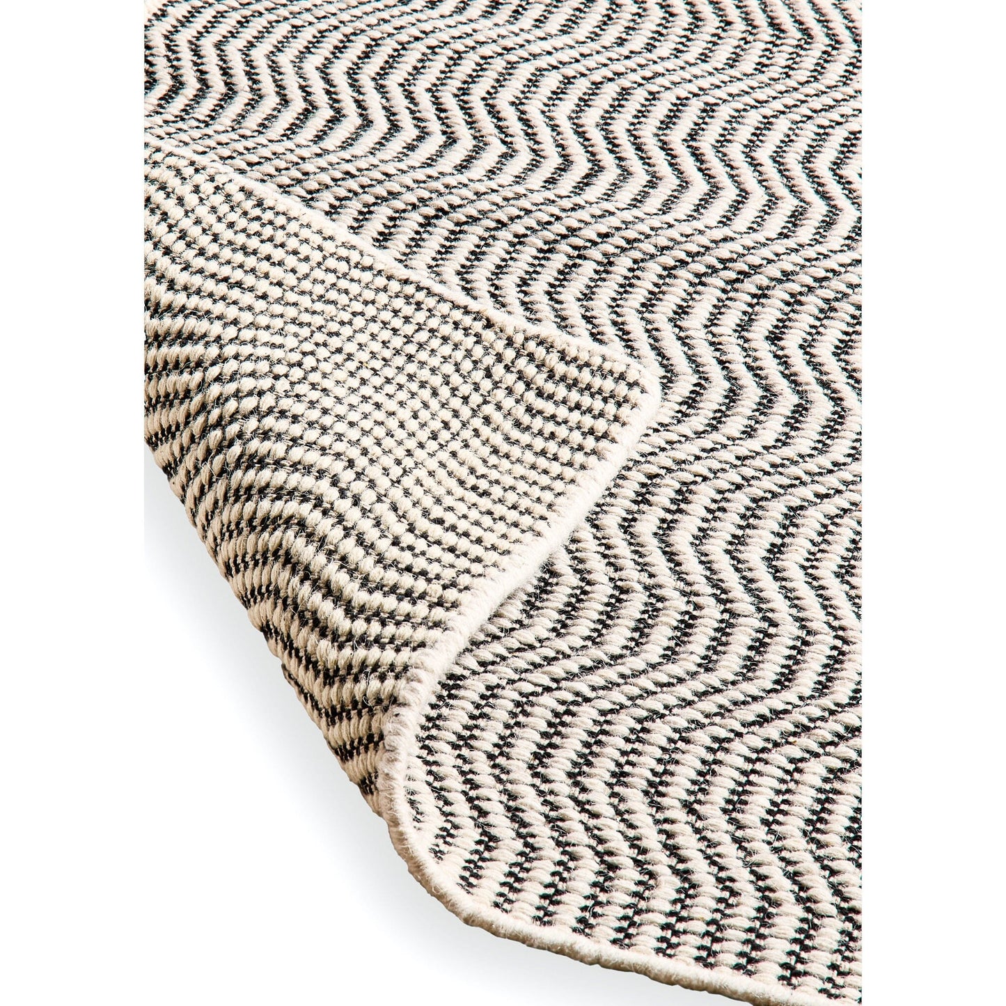 Outlet - Alverton Clay & Black Geometric Wool with Cotton Rug - 160 x 230cm