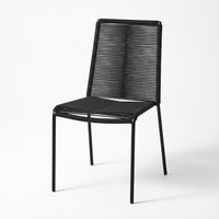 Ezra 4 Seater Round Wooden Garden Set with Ryder Black Chairs