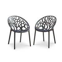 Raquel Black Plastic Garden Chairs - Set of 2