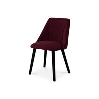 Outlet - Freya Burgundy Red Dining Chair - Set of 2 - Black Oak Legs