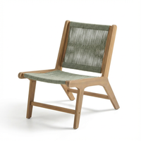 Seren White Acacia Occasional Garden Chair - Mottled Green Rope