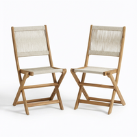 Ashby 4 Seater White Acacia Garden Dining Set with Cove Beige Rope Chairs - 130cm