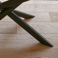 Amelia Black Extending Dining Table Set - 6 Seater - Chloe Light Beige Boucle Dining Chairs - Black Oak Legs