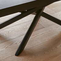 Amelia Black Extending Dining Table Set - 6 Seater - Marilyn Burgundy Red Dining Chairs - Black Legs