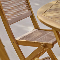 Cove Rope Folding Garden Chairs - Set of 2 - White Acacia