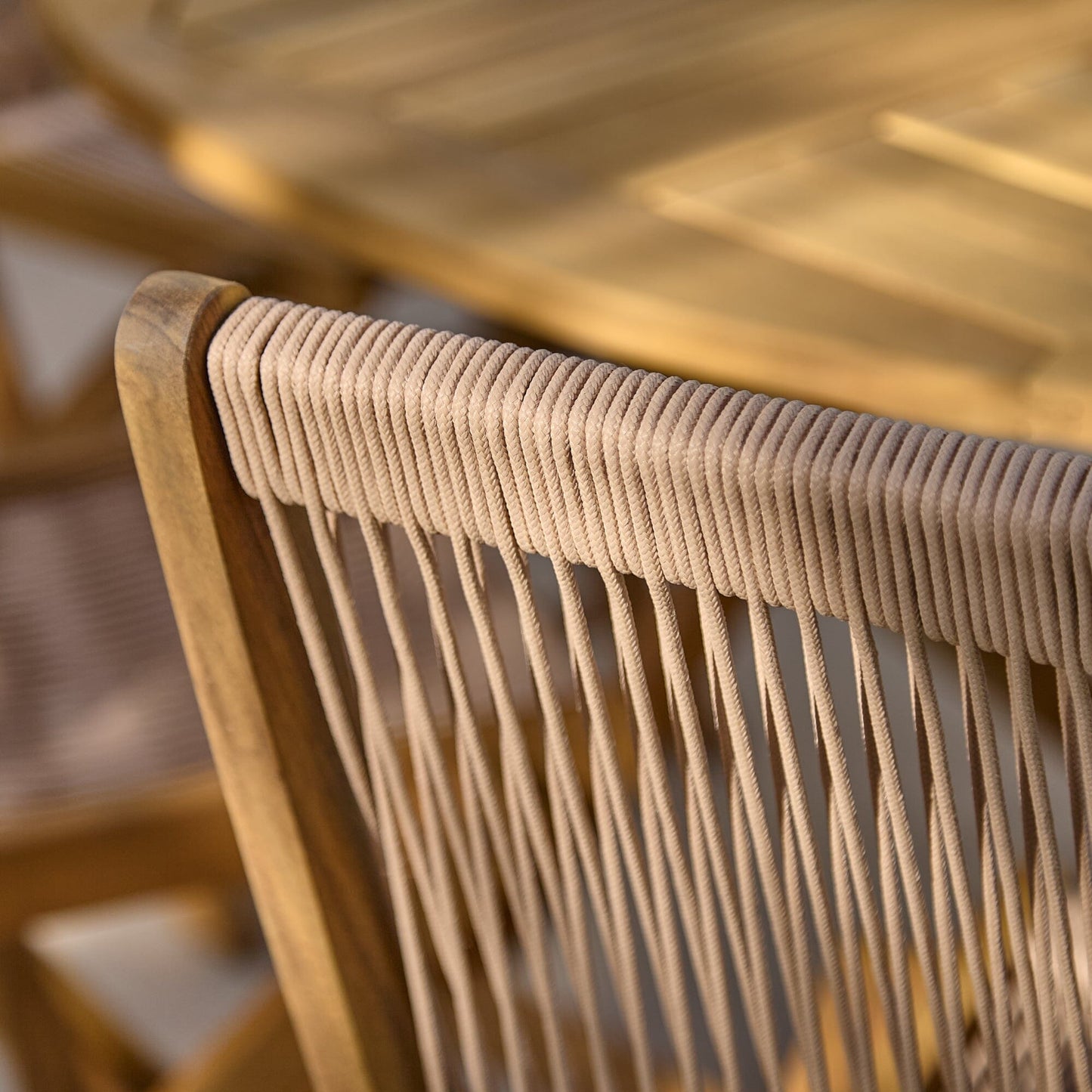 Cove Rope Folding Garden Chairs - Set of 2 - White Acacia