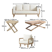 Akira 5 Seater Wooden Garden Set with Coffee Table