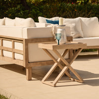 Akira 8 Seater Wooden Garden Sofa Set with Coffee and 2 Akira Side Tables