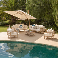 Akira 8 Seater Wooden Garden Sofa Set with Coffee and 2 Akira Side Tables