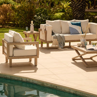 Akira 8 Seater Wooden Garden Sofa Set with Coffee and 2 Akira Side Tables