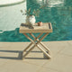 Akira Wooden Garden Side Table - Light Brushed Acacia