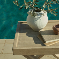 Akira Wooden Garden Side Table - Light Brushed Acacia