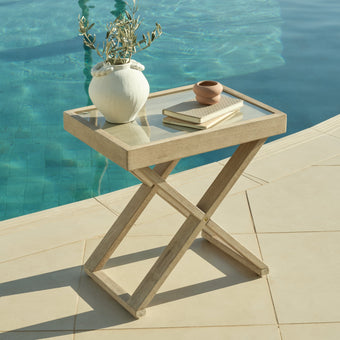 compare product Akira Glass Garden Side Table